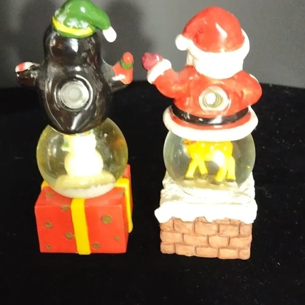 Vintage Holiday Sno Globe Salt & Pepper Shakers